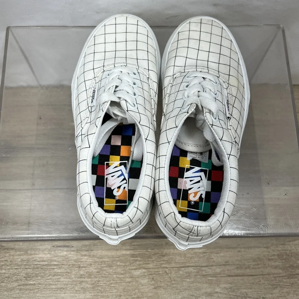 Vans Era U-Color Checkerboard White Shoes Kids Size 1